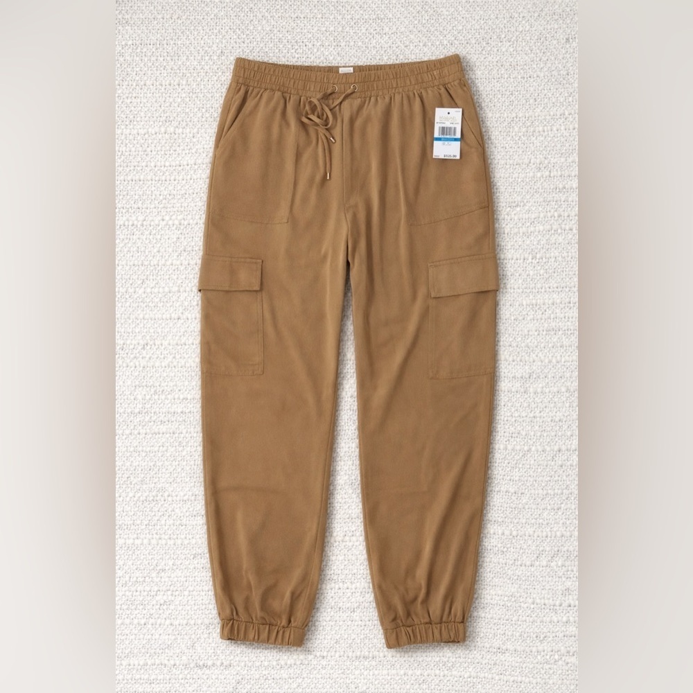 Michael Michael Kors Dark Camel Cargo Joggers NWT XL Drawstring